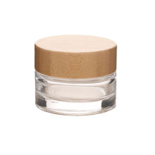 30gr 50gr Cosmetic luxury glass cream jars with bamboo wooden lids 30ml 50ml